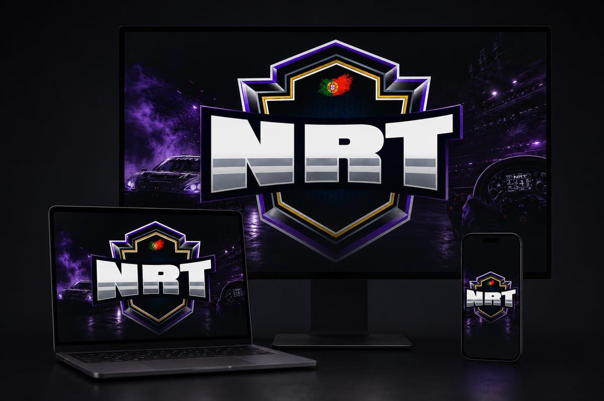 Projeto NRT Simracing — Website, feito pela 3HASH