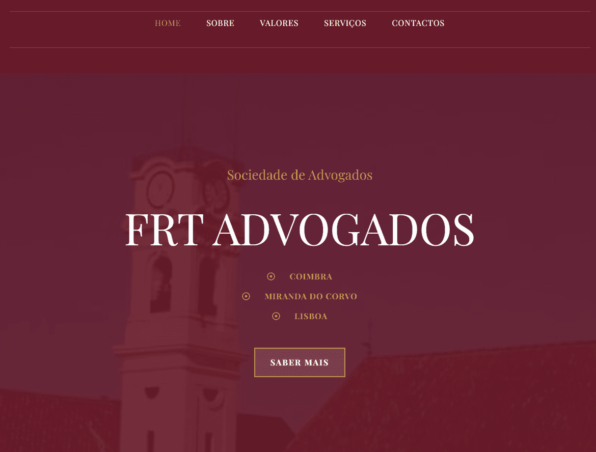 Projeto FRT Advogados — SEO, feito pela 3HASH