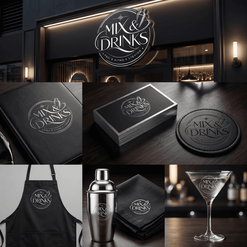 Projeto Mix & Drinks — Branding, feito pela 3HASH