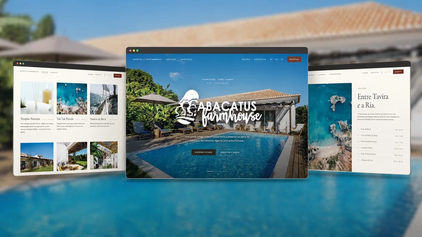 Projeto Abacatus Farmhouse — Turismo Rural, feito pela 3HASH