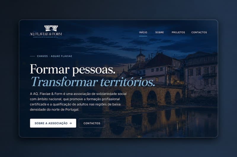 Projeto AQ. Flaviae & Form — Website, feito pela 3HASH