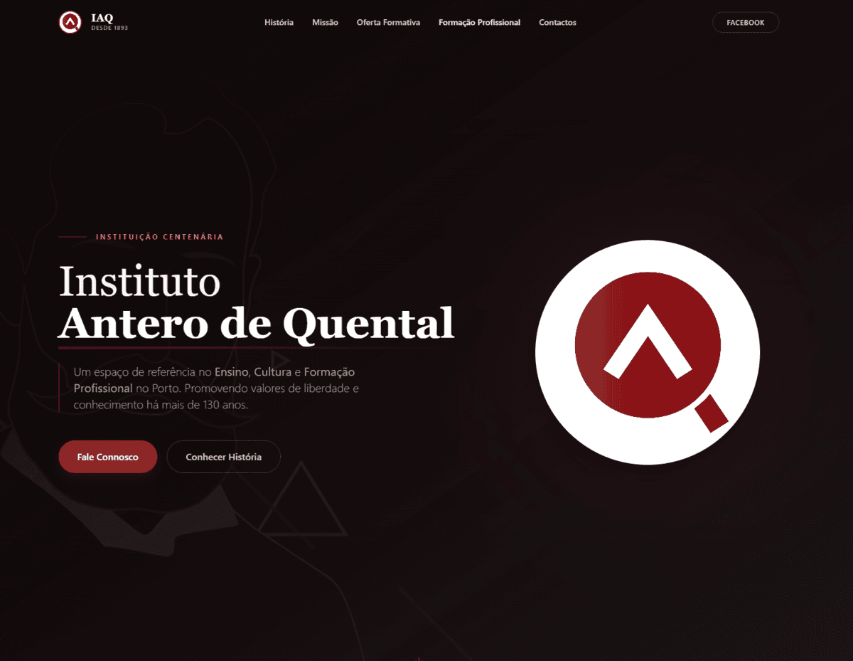 Projeto Instituto Antero — Gestão, feito pela 3HASH