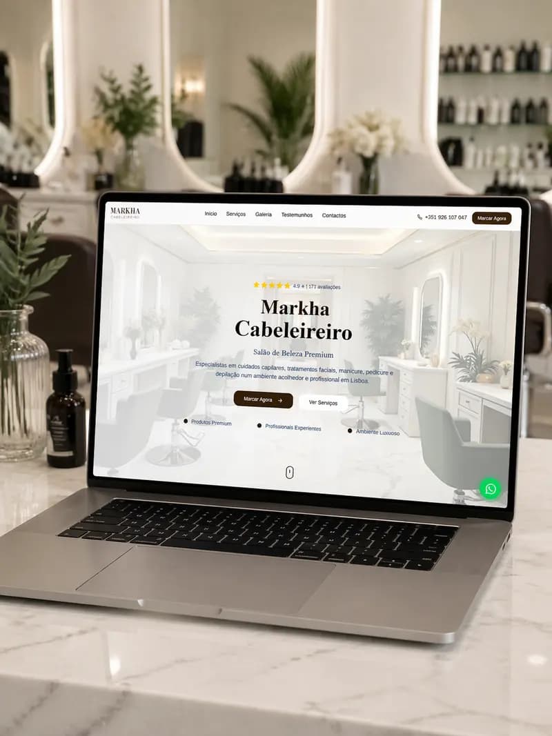 Projeto MARKHA Cabeleireiro, feito pela 3HASH
