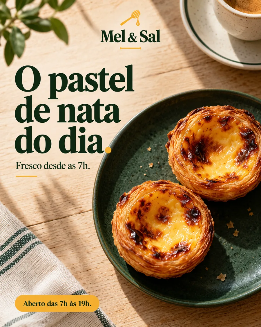 Publicação de produto: o pastel de nata do dia